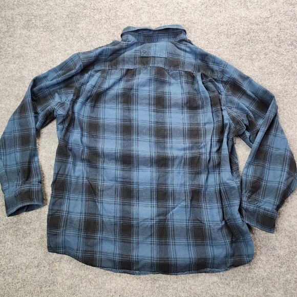 Duluth Free Swingin Relaxed Plaid Gray Brown Button Down Flannel Shirt Mens 2XLT - Picture 2 of 12